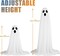 2 Pack Light up Ghost Easy to Assemble, Ghost Halloween Decor Adjustable Height, Standing Ghost Halloween Porch | Yard | Graveyard | Party Decorations